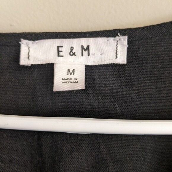 E & M sweet little black mini dress, button up, tie sleeves - M - Picture 5 of 5